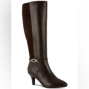 🤩 New Karen Scott Brown FREYLN Knee High Heel Boots 5